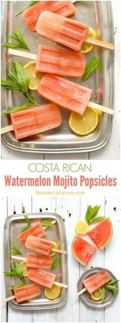 Costa Rican Watermelon Mojito Popsicles