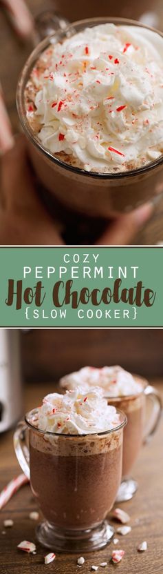 Cozy Peppermint Hot Chocolate (Slow Cooker