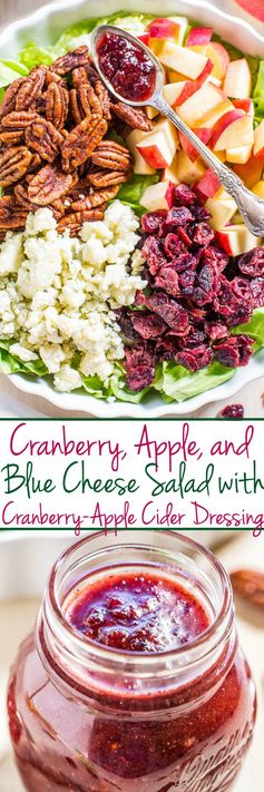 Cranberry, Apple, and Blue Cheese Salad with Cranberry-Apple Cider Dressing