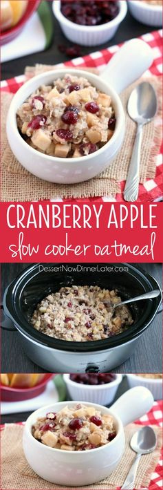 Cranberry Apple Slow Cooker Oatmeal