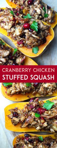 Cranberry Chicken Stuffed Squash