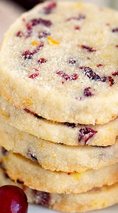 Cranberry Orange Shortbread Cookies