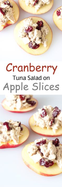 Cranberry Tuna Salad on Apple Slices