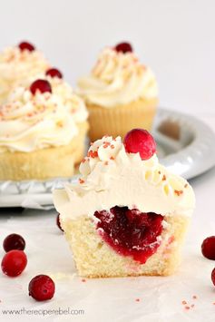 Cranberry Vanilla Cupcakes with White Chocolate Frosting
