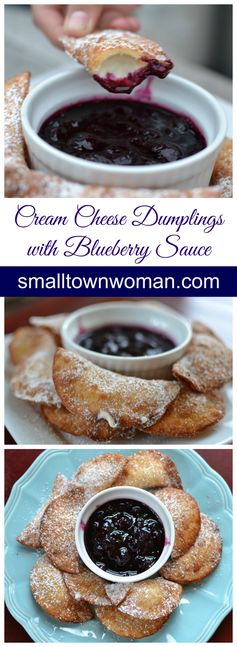 Cream Cheese Dumplings with Blueberry Syrup