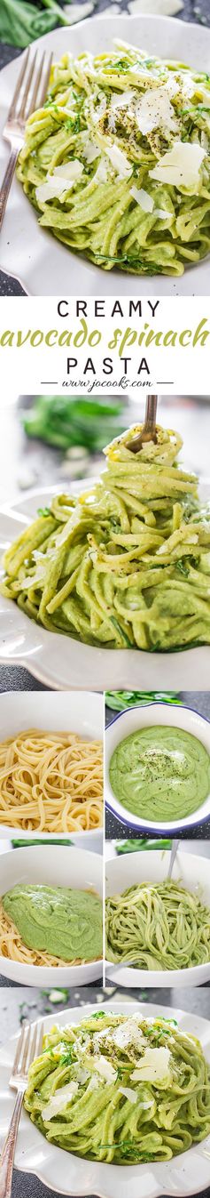 Creamy Avocado and Spinach Pasta