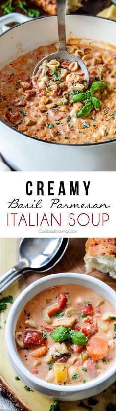 Creamy Basil Parmesan Italian Soup