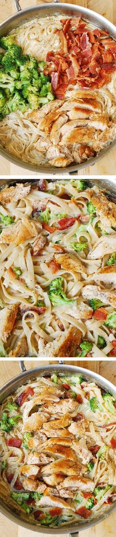 Creamy Broccoli, Chicken, and Bacon Pasta