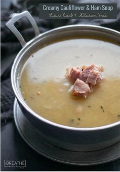 Creamy Cauliflower & Ham Soup - Low Carb