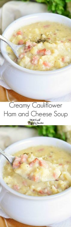 Creamy Cauliflower Ham and Cheese Soup