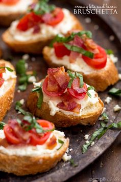 Creamy Feta and Bacon Bruschetta