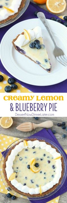 Creamy Lemon and Blueberry Pie