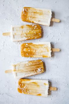 Creamy Peach, Cardamom & Coconut Popsicles