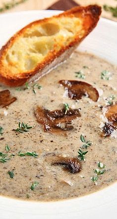 Creamy Roasted Mushroom and Brie Soup