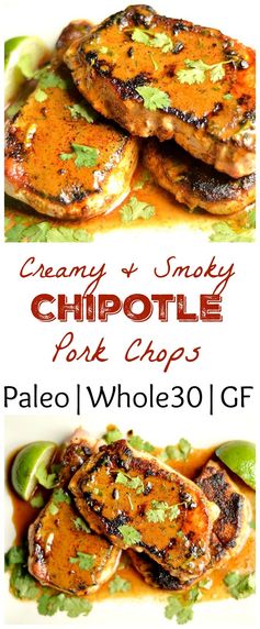 Creamy Smoky Chipotle Pork Chops (Paleo, Whole 30