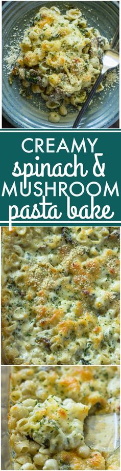 Creamy Spinach and Mushroom Pasta Bake