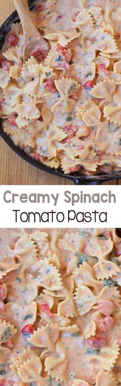 Creamy Spinach Tomato Pasta – Ready In 25 Minutes