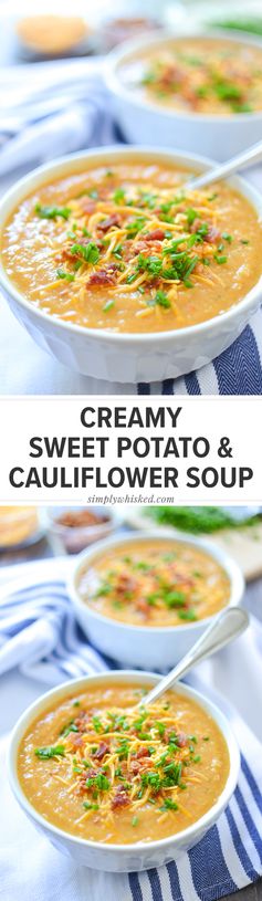 Creamy Sweet Potato & Cauliflower Soup