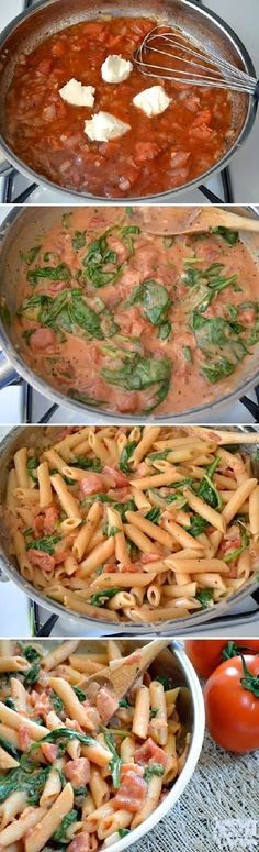 Creamy Tomato and Spinach Pasta