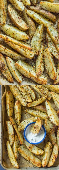 Crispy Baked Garlic Parmesan Potato Wedges