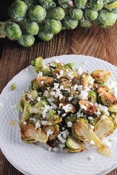 Crispy Brussels Sprouts with Goat Cheese and Honey