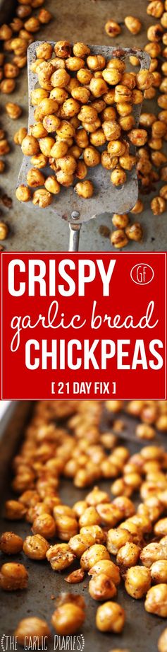 Crispy Garlic Bread Chickpeas [21 Day Fix]