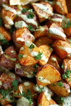 Crispy Potatoes with Garlic Lemon Avocado Aioli