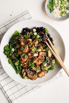 Crispy Tofu Black Rice Bowl