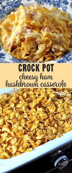 Crock Pot Cheesy Ham Hashbrown Casserole