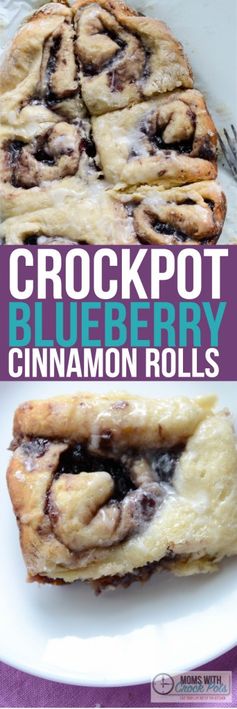 Crockpot Blueberry Cinnamon Rolls