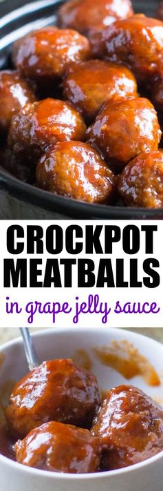 Crockpot Meatballs with Grape Jelly Sauce