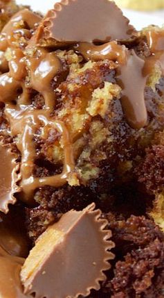 Crockpot Peanut Butter Fudge Cake