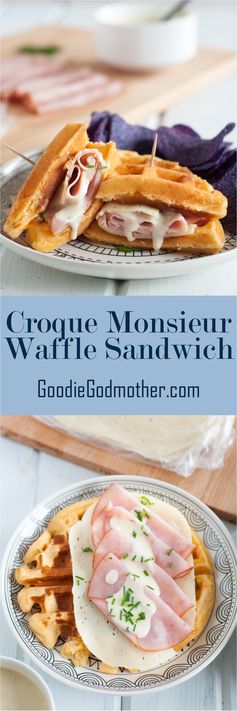 Croque Monsieur Waffle Sandwich