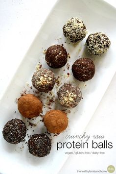 Crunchy Raw Protein Balls (Raw, Vegan, Gluten-Free, Dairy-Free, No-Bake, No Refined Sugar