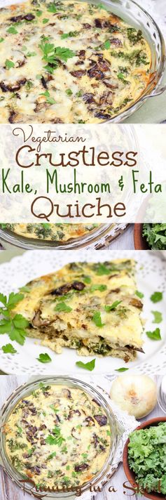 Crustless Kale, Mushroom & Feta Quiche