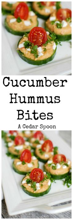 Cucumber Hummus Bites