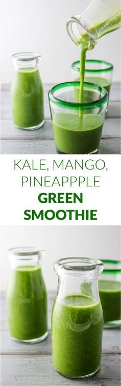 Daily Green Smoothie: Kale Mango Pineapple Smoothie