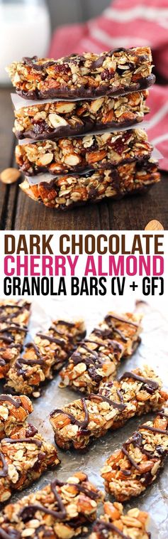 Dark Chocolate Cherry Almond Granola Bars