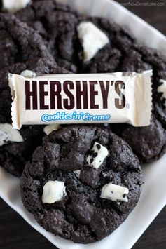 Dark Chocolate Cookies and Cream Cookies