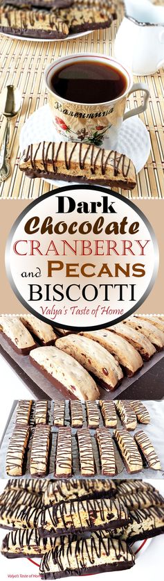 Dark Chocolate Cranberry and Pecan Biscotti