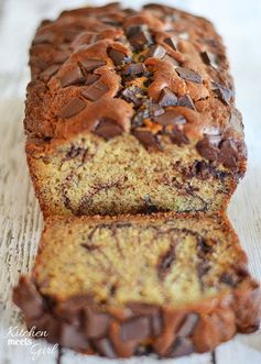 Dark Chocolate Peanut Butter Banana Bread