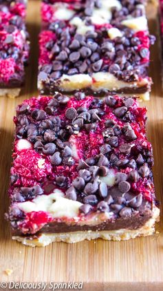 Dark Chocolate Raspberry Pie Bars