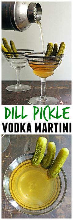 Dill pickle vodka martini