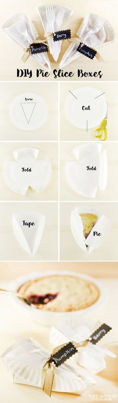 DIY Pie Slice Boxes from Paper Plates