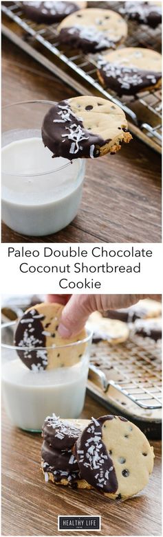 Double Chocolate Coconut Shortbread Cookies (paleo + gluten free