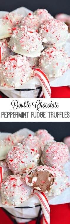 Double Chocolate Peppermint Fudge Truffles