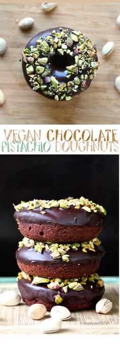 Double Chocolate Pistachio Doughnuts