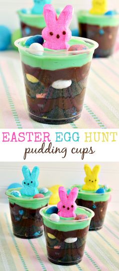 Easter Egg Hunt Pudding Cups