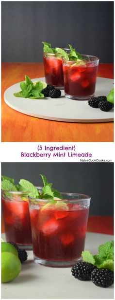 (Easy, 5 Ingredient Blackberry Mint Limeade