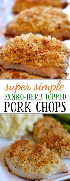 Easy Baked Pork Chops with Panko and Herb Topping